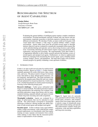 First page of Benchmarking the Spectrum of Agent Capabilities