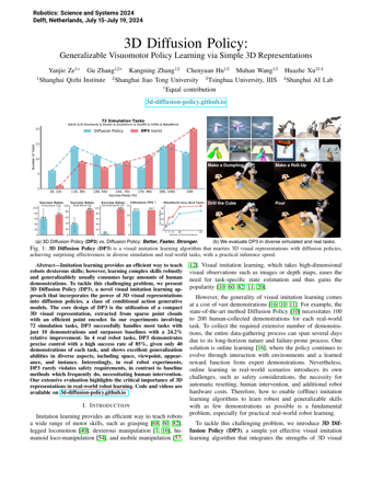 First page of 3D Diffusion Policy: Generalizable Visuomotor Policy Learning via Simple 3D Representations
