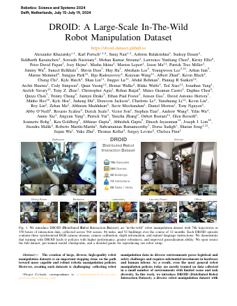 First page of DROID: A Large-Scale In-The-Wild Robot Manipulation Dataset