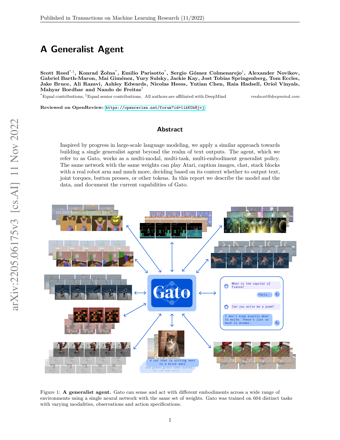 First page of A Generalist Agent