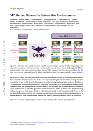 First page of Genie: Generative Interactive Environments