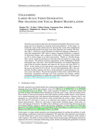 First page of Unleashing Large-Scale Video Generative Pre-training for Visual Robot Manipulation