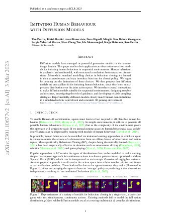 First page of Imitating Human Behaviour with Diffusion Models