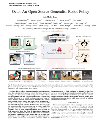 First page of Octo: An Open-Source Generalist Robot Policy