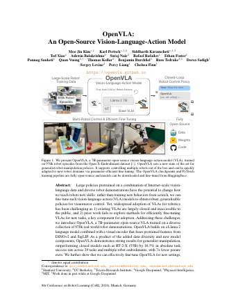 First page of OpenVLA: An Open-Source Vision-Language-Action Model
