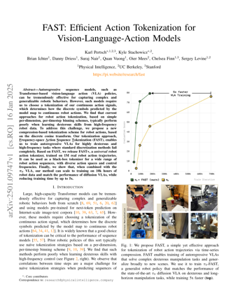 First page of FAST: Efficient Action Tokenization for Vision-Language-Action Models