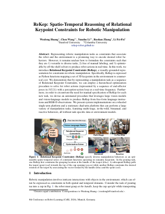 First page of ReKep: Spatio-Temporal Reasoning of Relational Keypoint Constraints for Robotic Manipulation