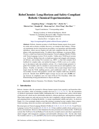 First page of RoboChemist: Long-Horizon and Safety-Compliant Robotic Chemical Experimentation